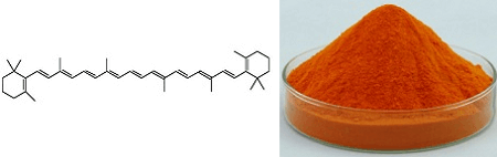 β-胡萝卜素及其分子结构式