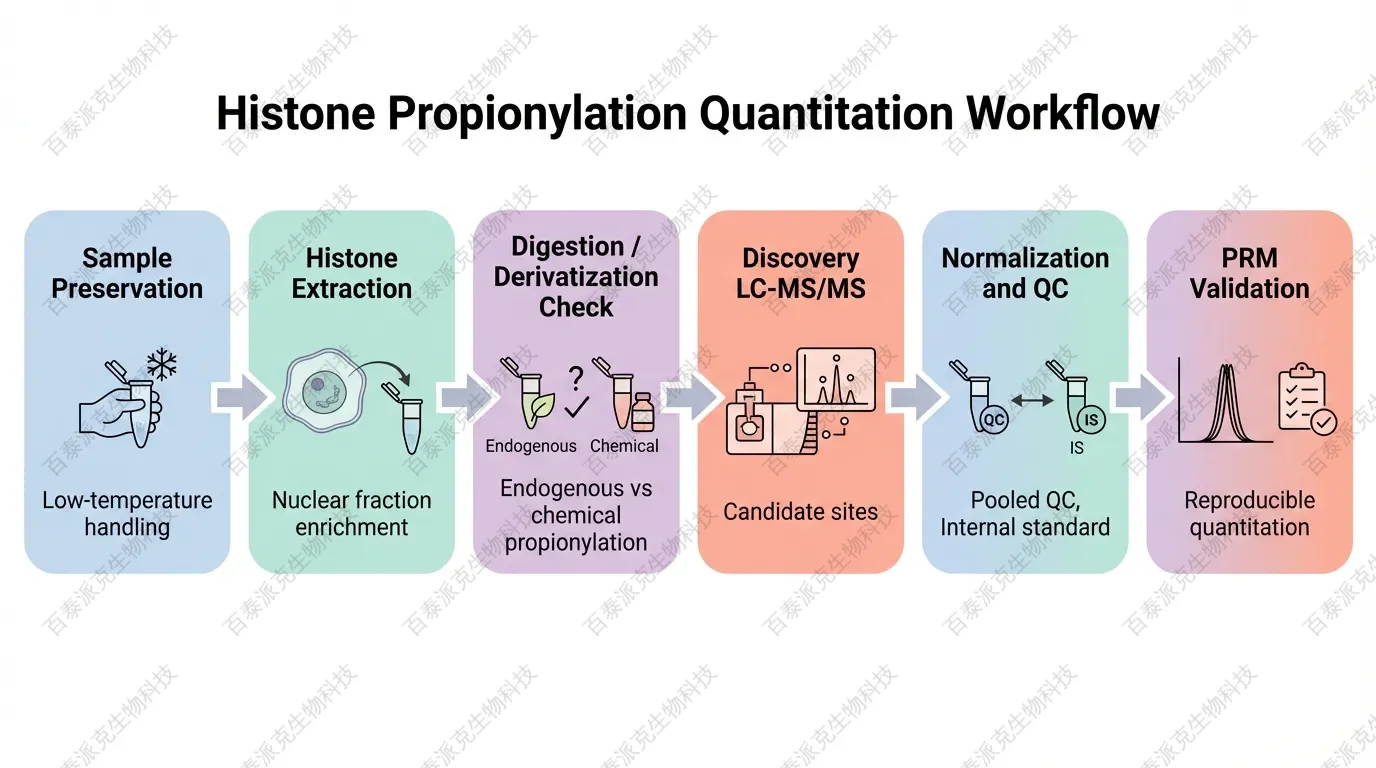 图 1. 组蛋白丙酰化定量分析工作流 图 1. 组蛋白丙酰化定量分析工作流
