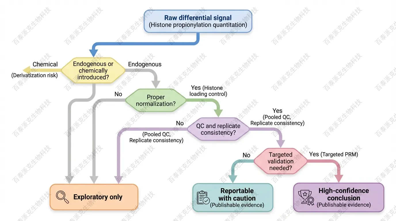 图 3. 组蛋白丙酰化定量结果判读框架 图 3. 组蛋白丙酰化定量结果判读框架