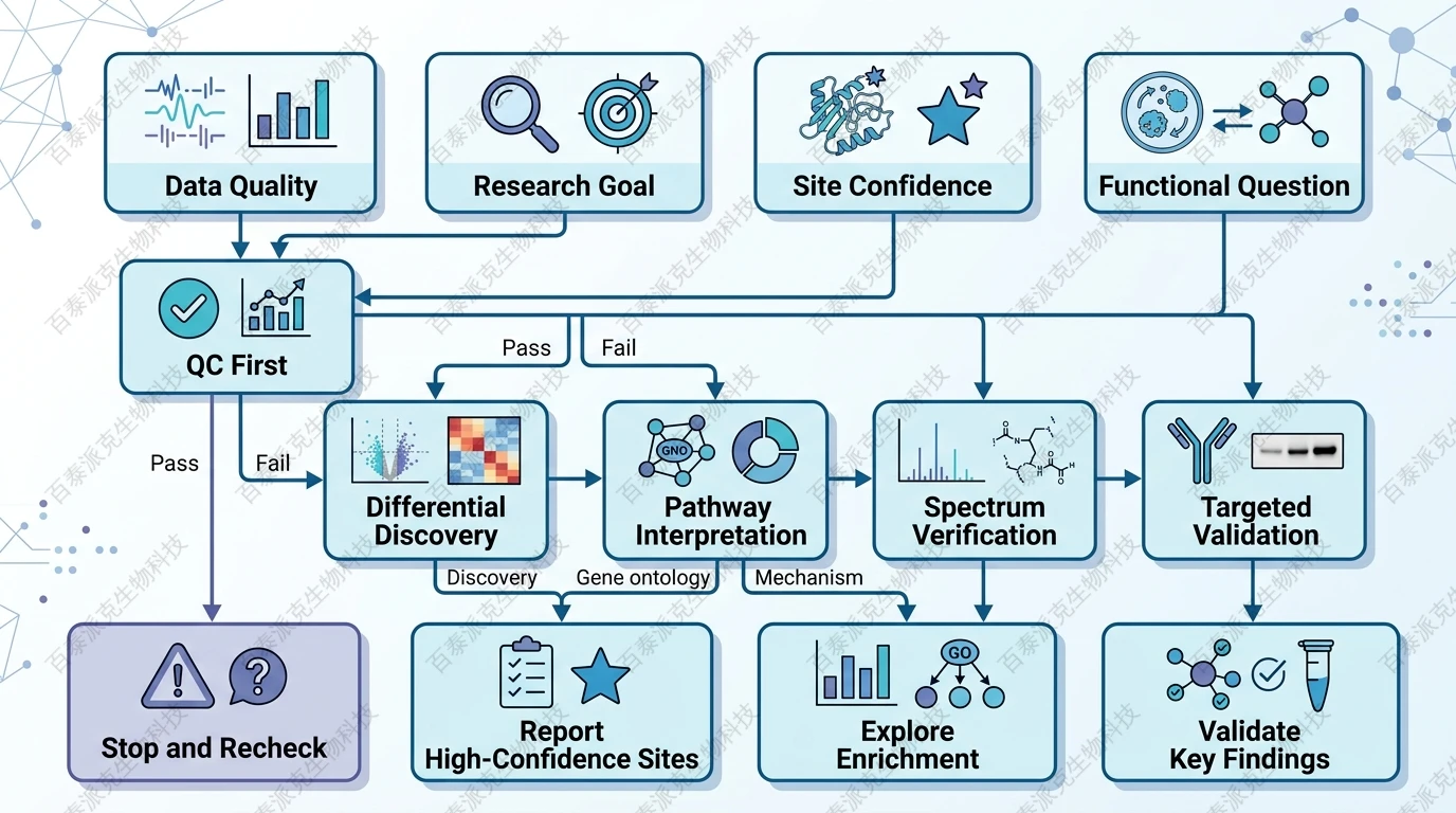 Framework for choosing malonylation data interpretation strategy with English labels