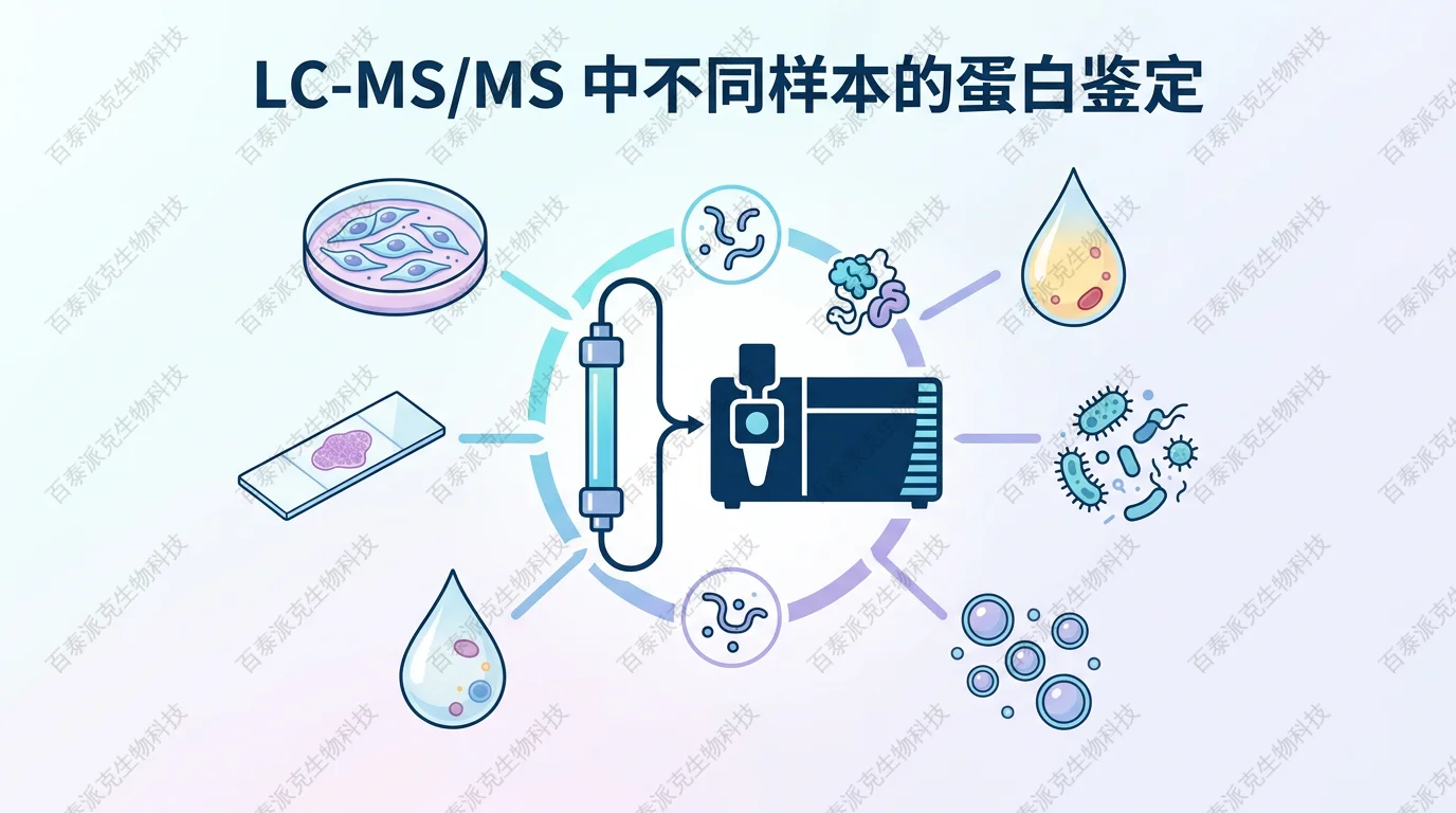 封面：LC-MS/MS 不同样本蛋白鉴定概念图