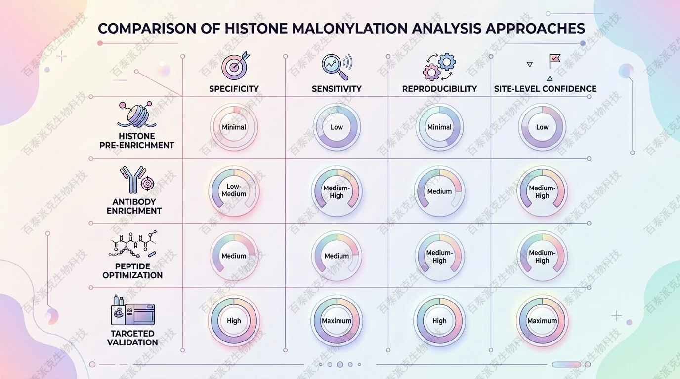 Comparison of histone malonylation enrichment approaches with English labels
