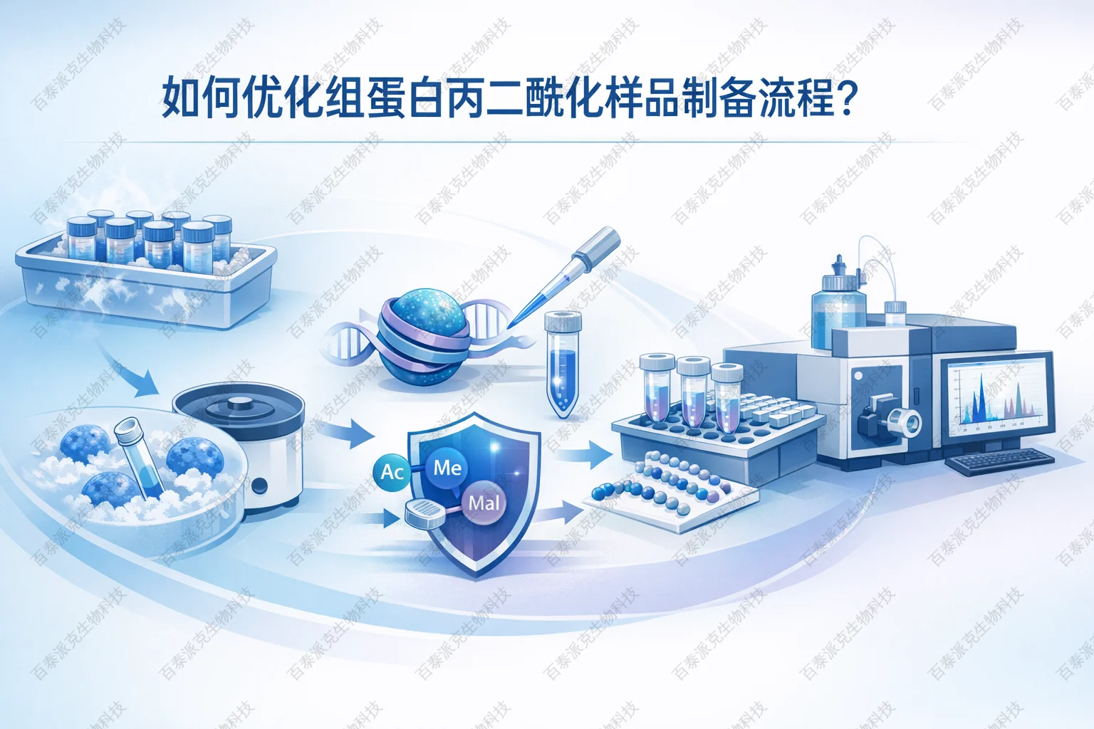 封面：组蛋白丙二酰化样品制备流程优化概念图