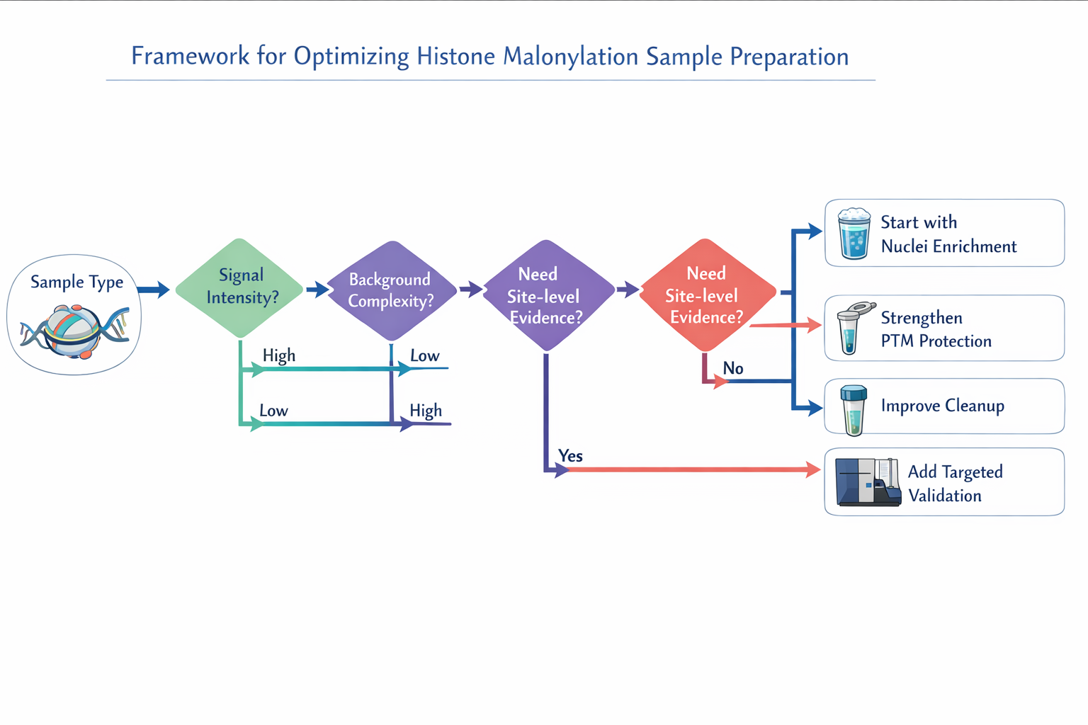 Framework for optimizing histone malonylation sample preparation with English labels
