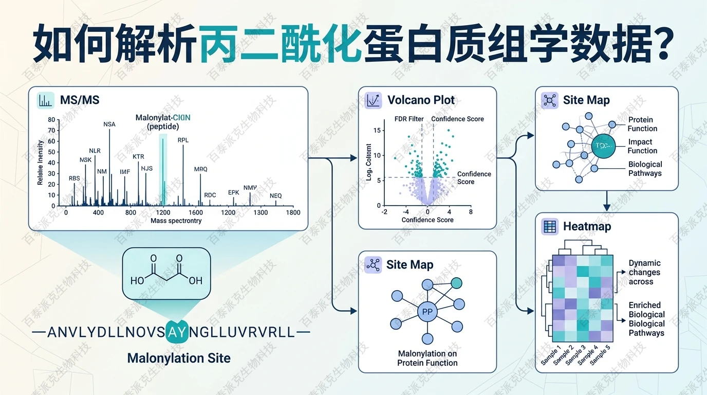 封面：丙二酰化蛋白质组学数据解析概念图
