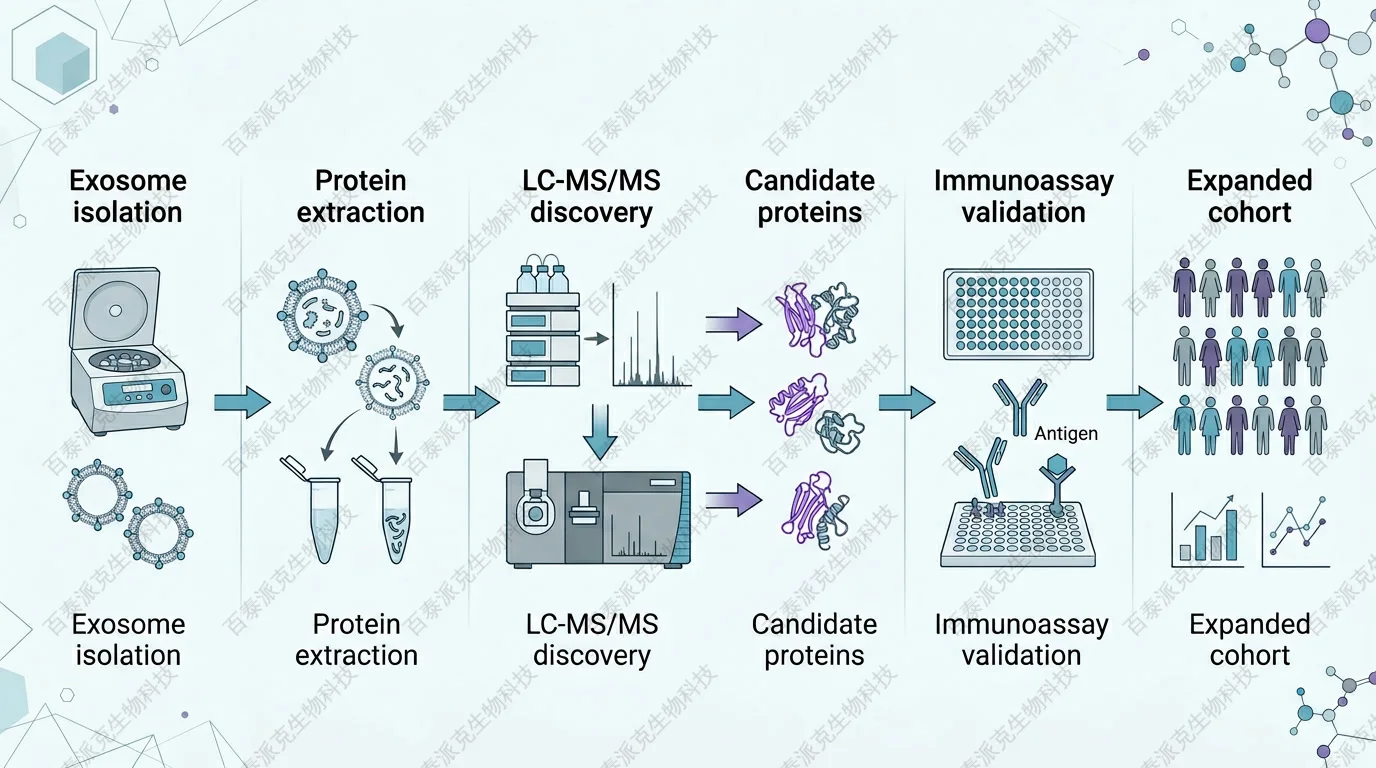 Workflow from exosome discovery by mass spectrometry to immunoassay validation with English labels