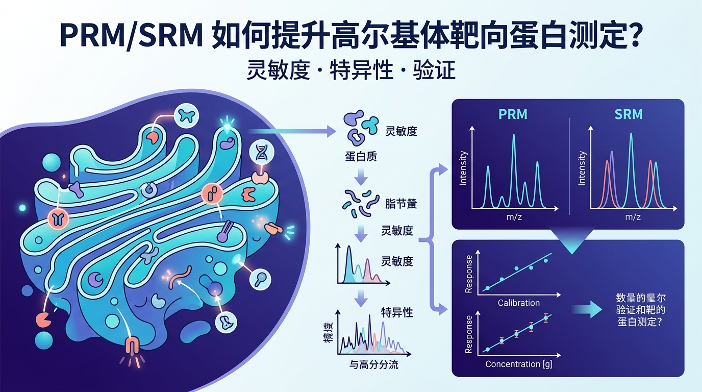 封面：PRM 與 SRM 用于高爾基體靶向蛋白測定概念圖