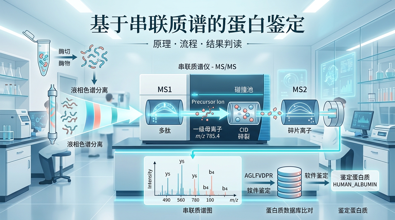 封面：串聯質譜蛋白鑒定概念圖