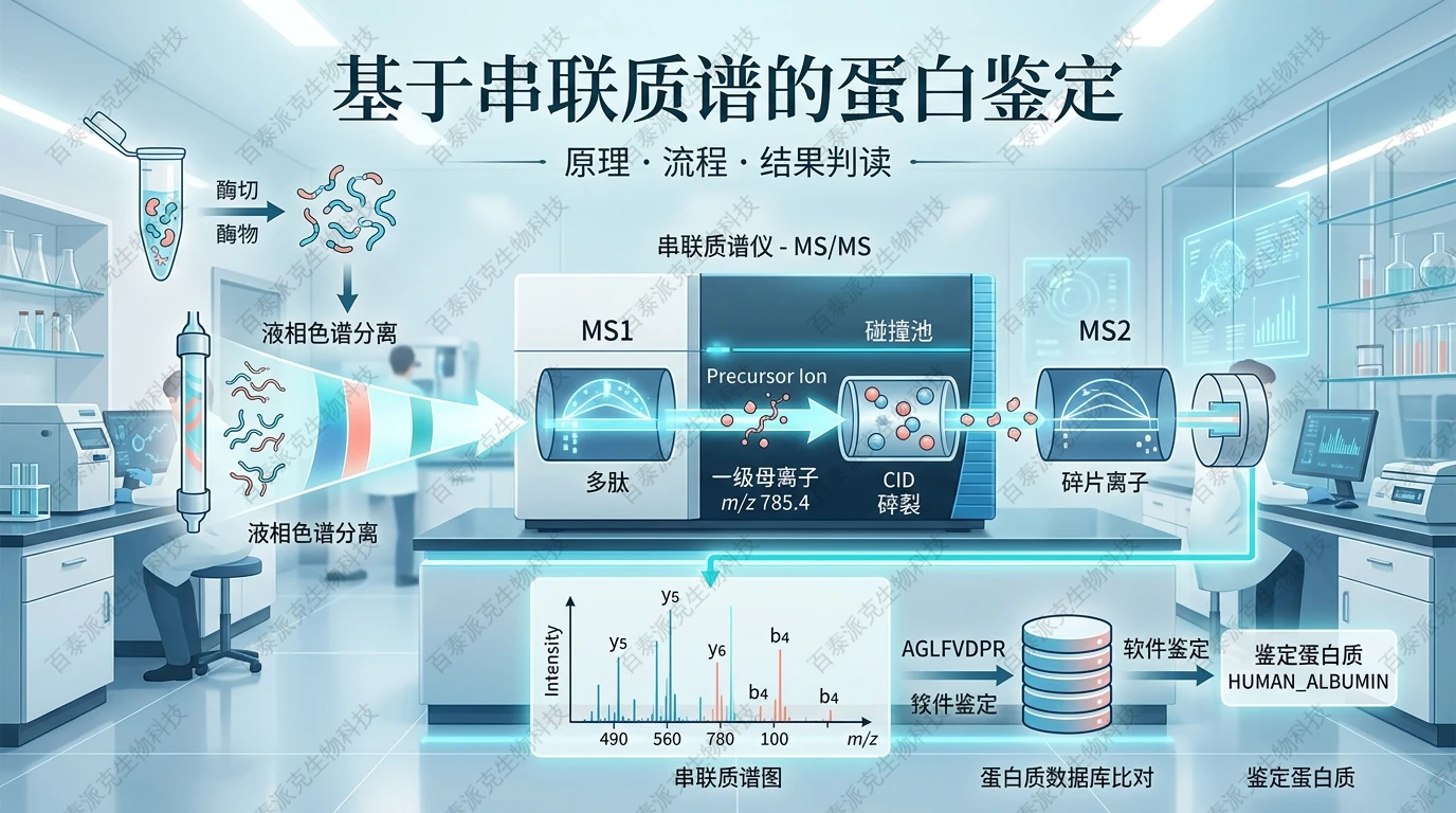 封面：串联质谱蛋白鉴定概念图