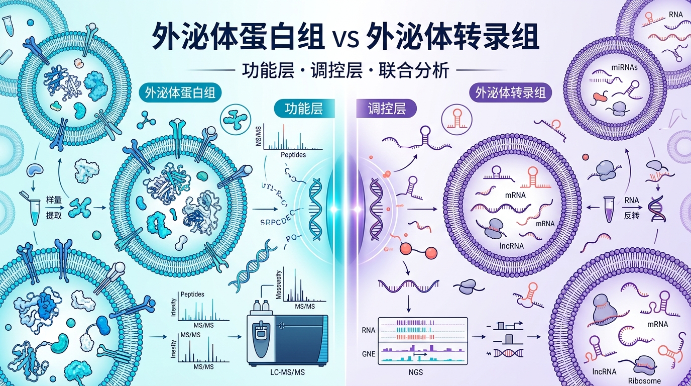 封面：外泌體蛋白組與轉錄組比較概念圖