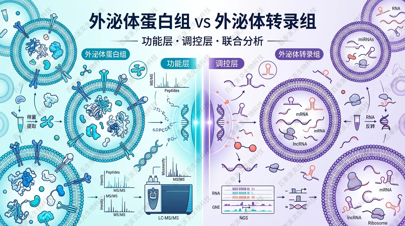 封面：外泌体蛋白组与转录组比较概念图