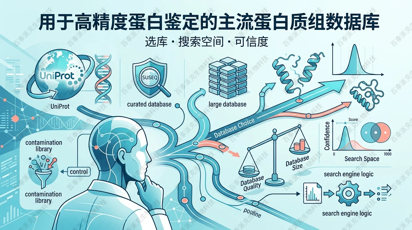 封面：蛋白质组数据库选择概念图