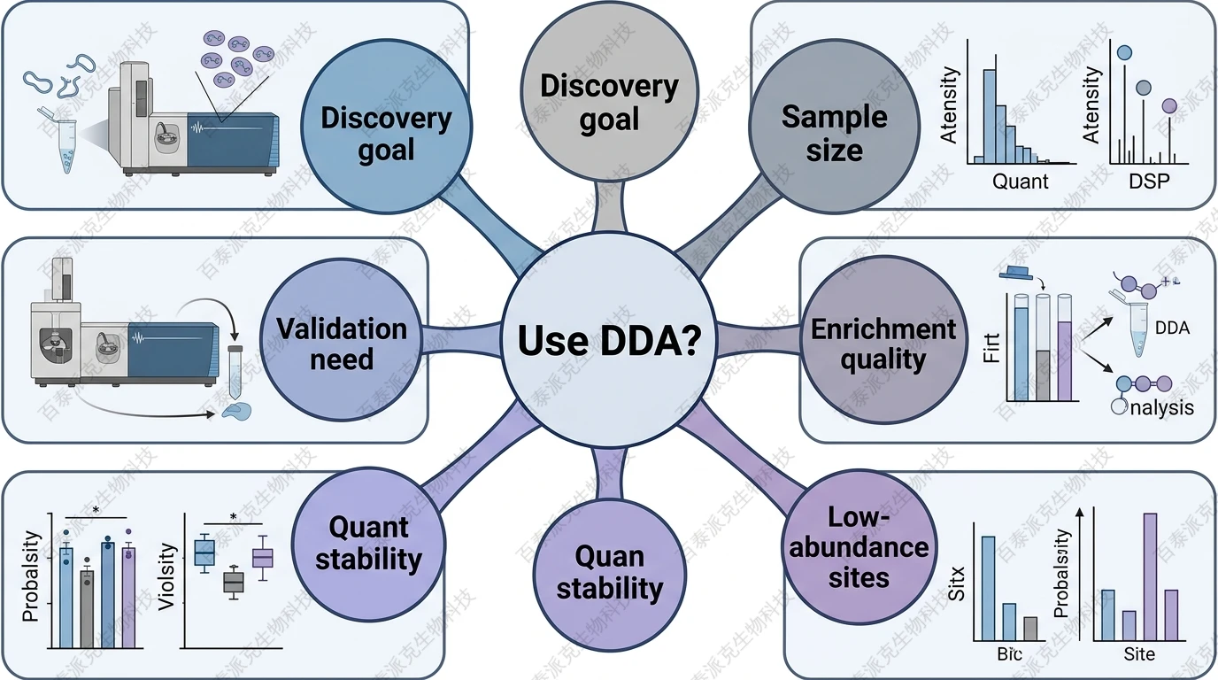 Decision framework for using DDA in phosphoproteomics with English labels