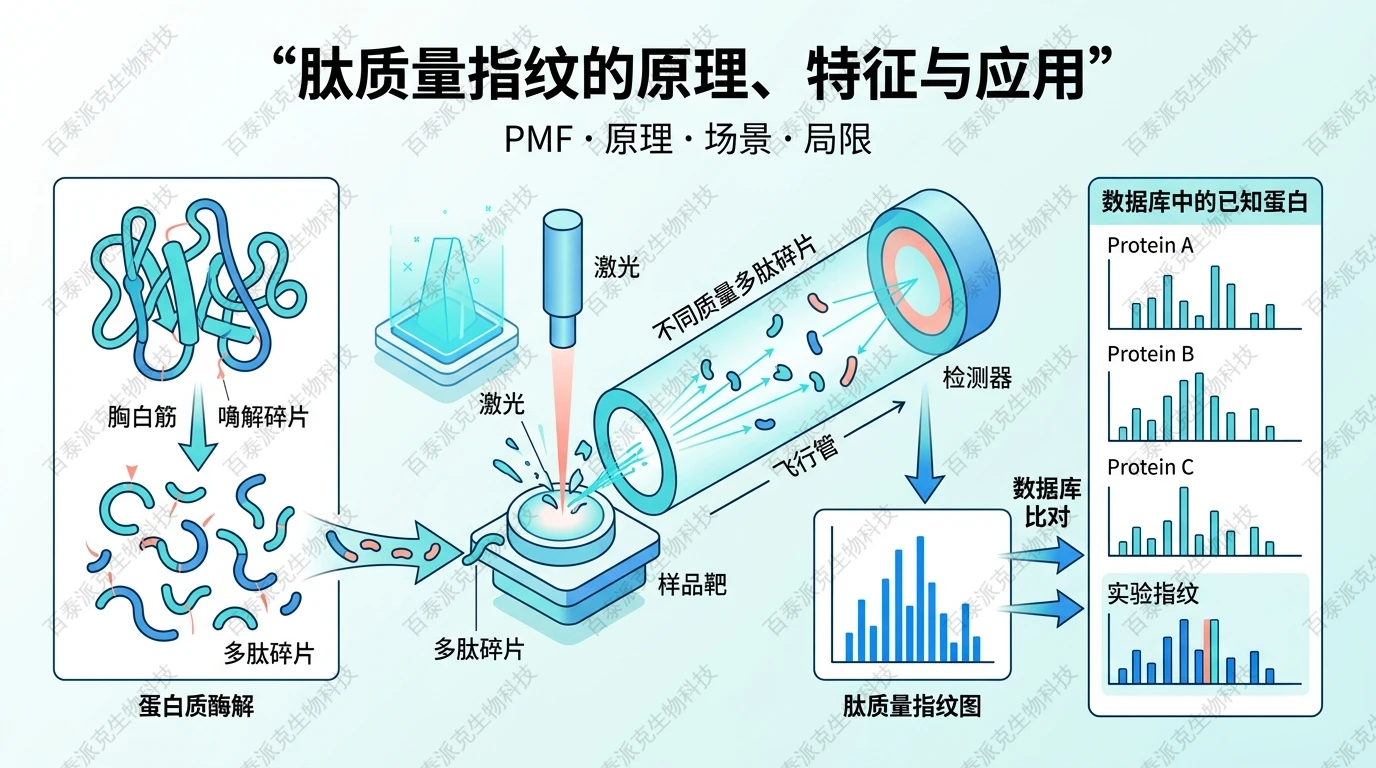 封面：肽质量指纹概念图