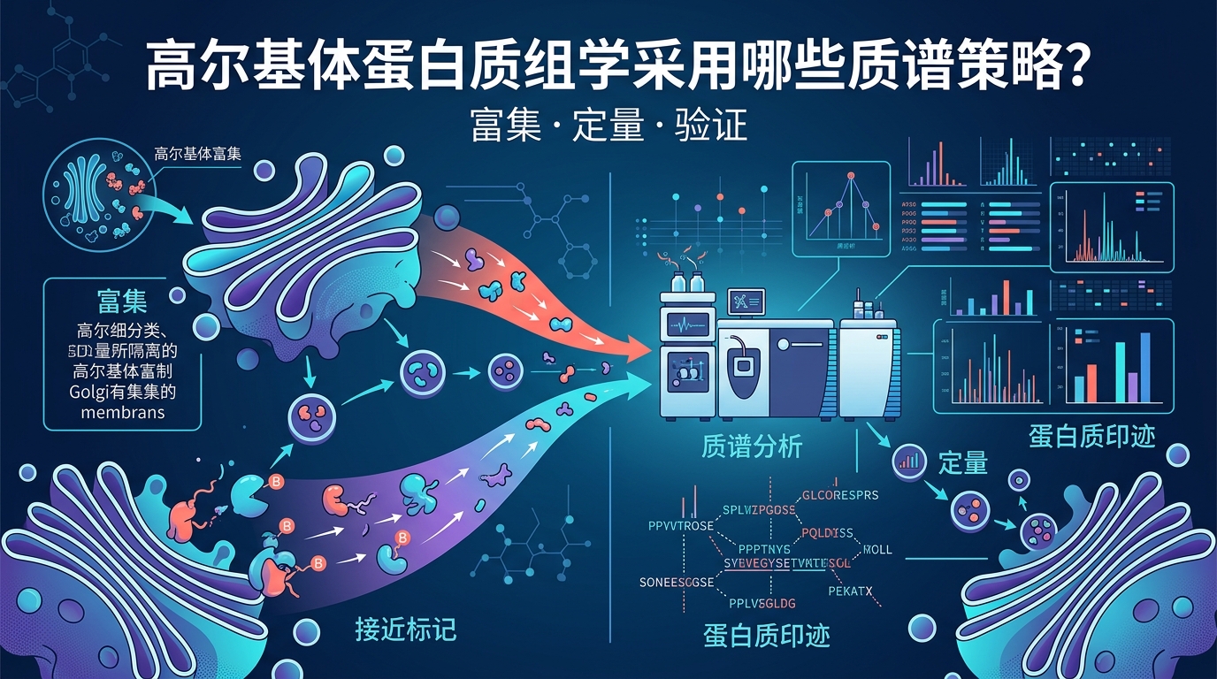 封面：高爾基體蛋白質組學質譜策略概念圖