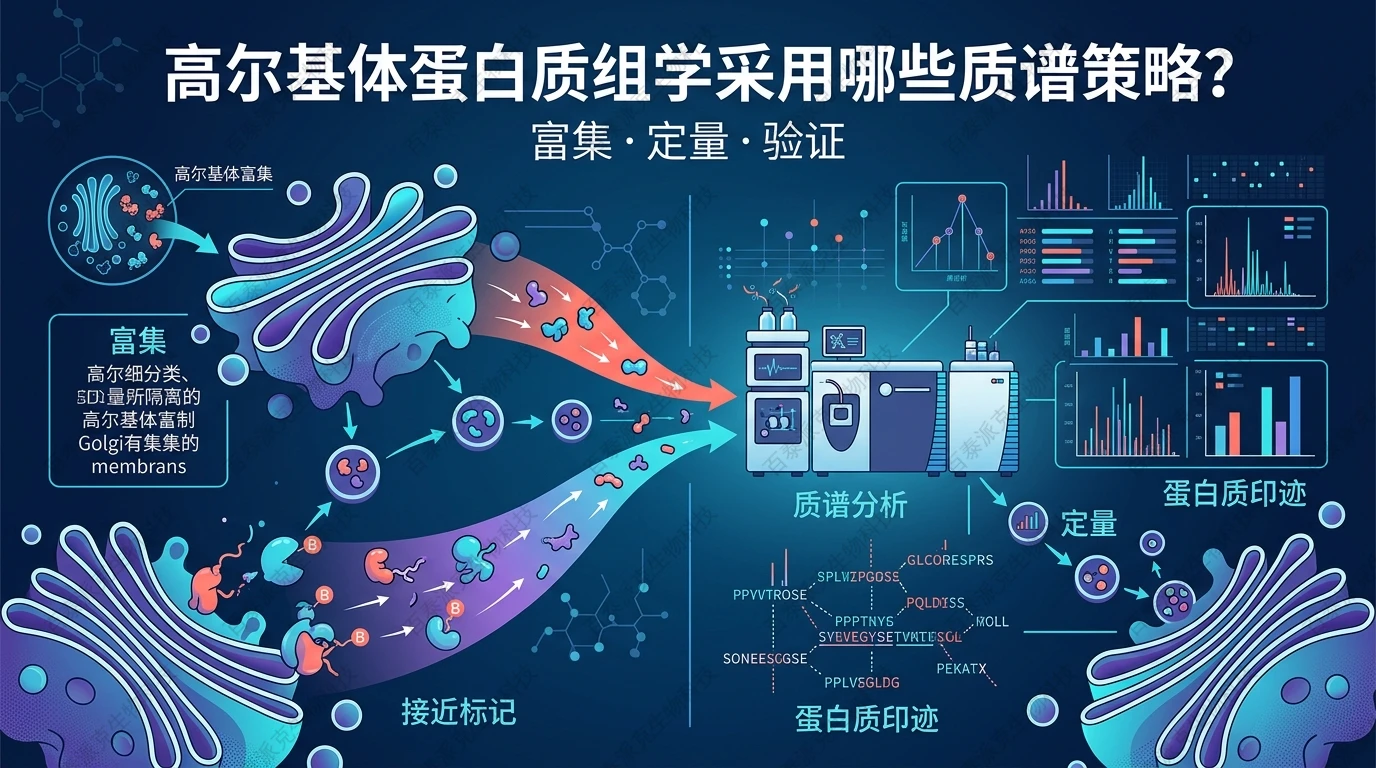 封面：高尔基体蛋白质组学质谱策略概念图