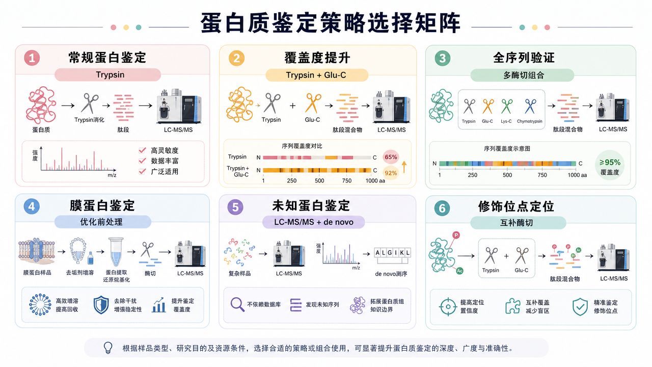 按蛋白质谱目标选择 Trypsin、Glu-C 和多酶切策略 按蛋白质谱目标选择 Trypsin、Glu-C 和多酶切策略