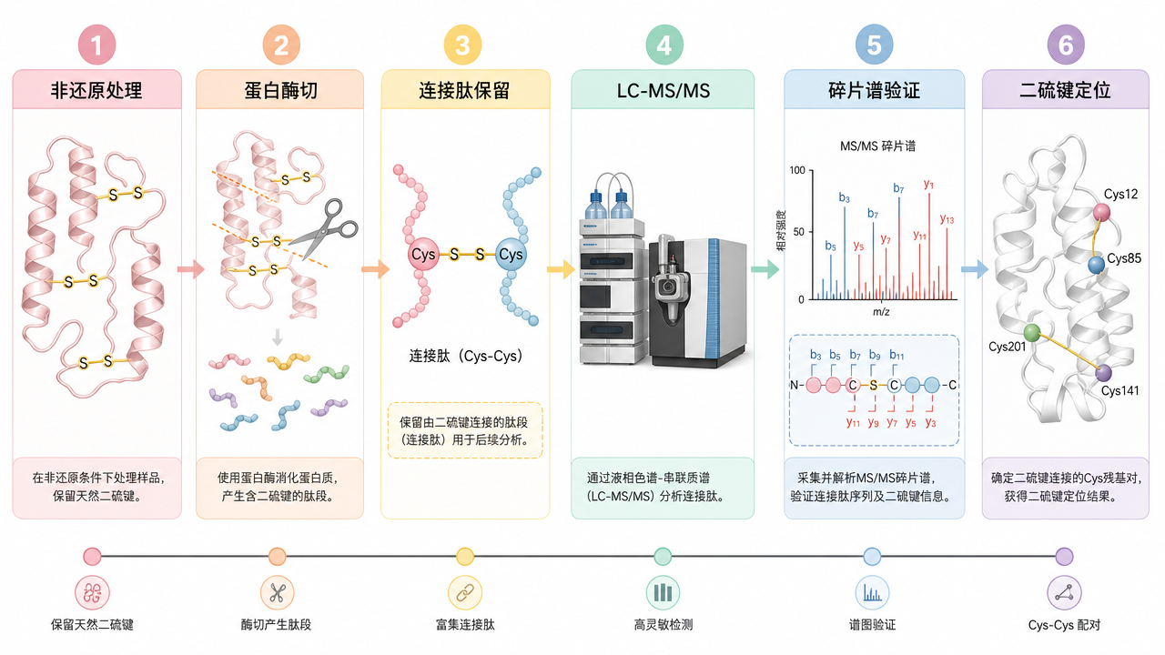 二硫键质谱从非还原酶切到连接肽定位的流程 二硫键质谱从非还原酶切到连接肽定位的流程