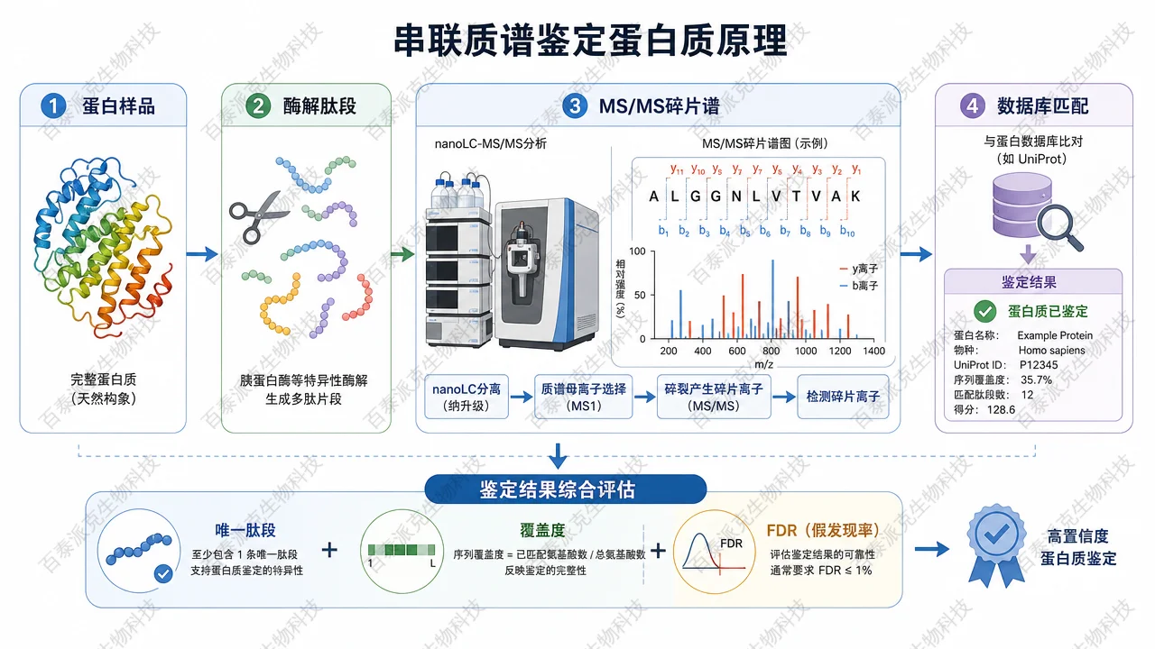 串联质谱通过肽段碎片谱反推蛋白身份