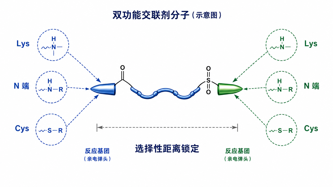 双功能交联剂如何把两个邻近残基连接起来