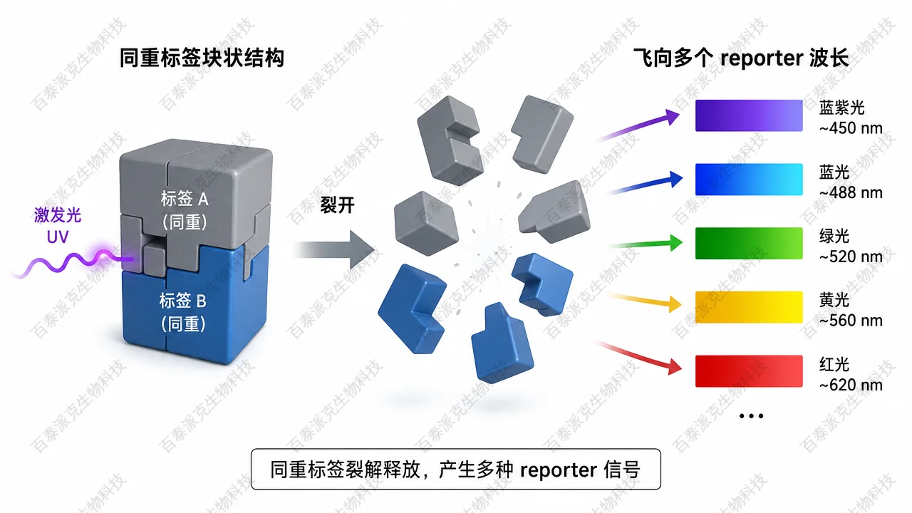 同重标签结构与 reporter ions 读出概念