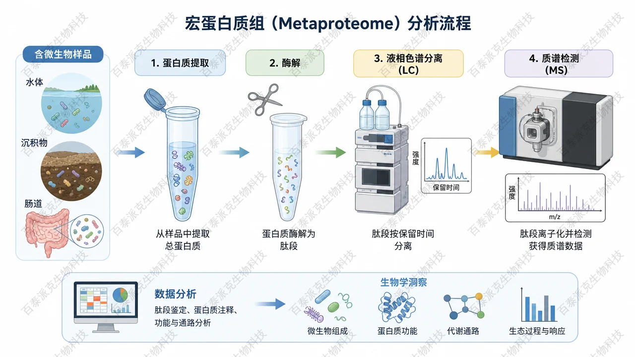 从环境取样到肽段与高分辨谱图的工作链路