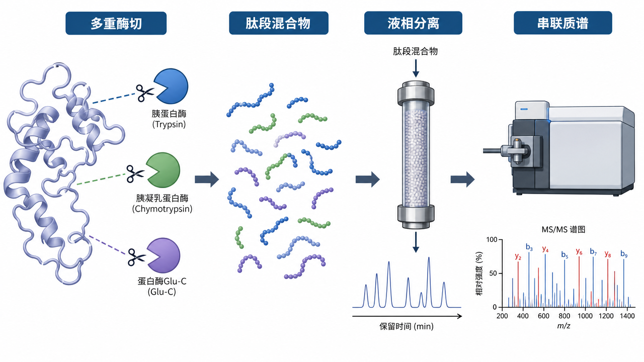 多重酶切與 LC-MS/MS 在蛋白從頭測序中的角色