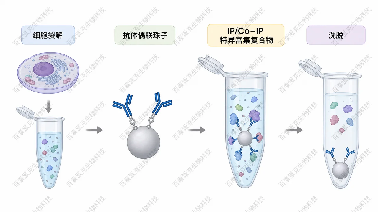 IP/Co-IP 抗体富集至质谱的基本思路