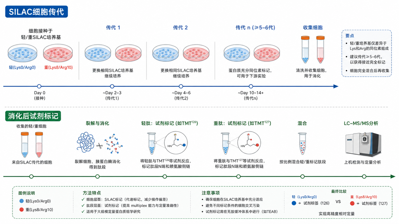 代谢标记 vs 体外肽段标记的简单时间线 代谢标记 vs 体外肽段标记的简单时间线