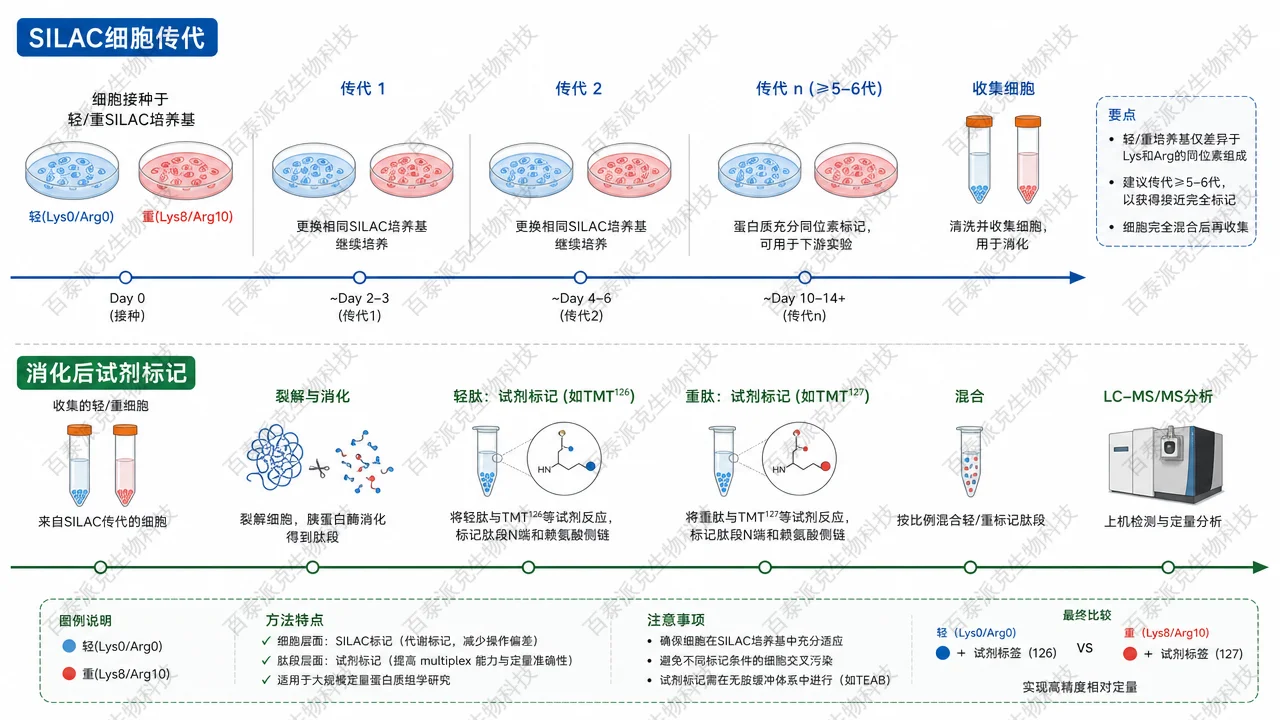 代谢标记 vs 体外肽段标记的简单时间线 代谢标记 vs 体外肽段标记的简单时间线