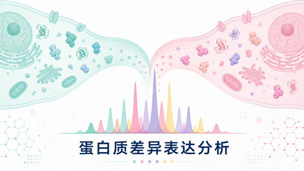 封面：蛋白質(zhì)差異表達(dá)與定量蛋白組分析示意