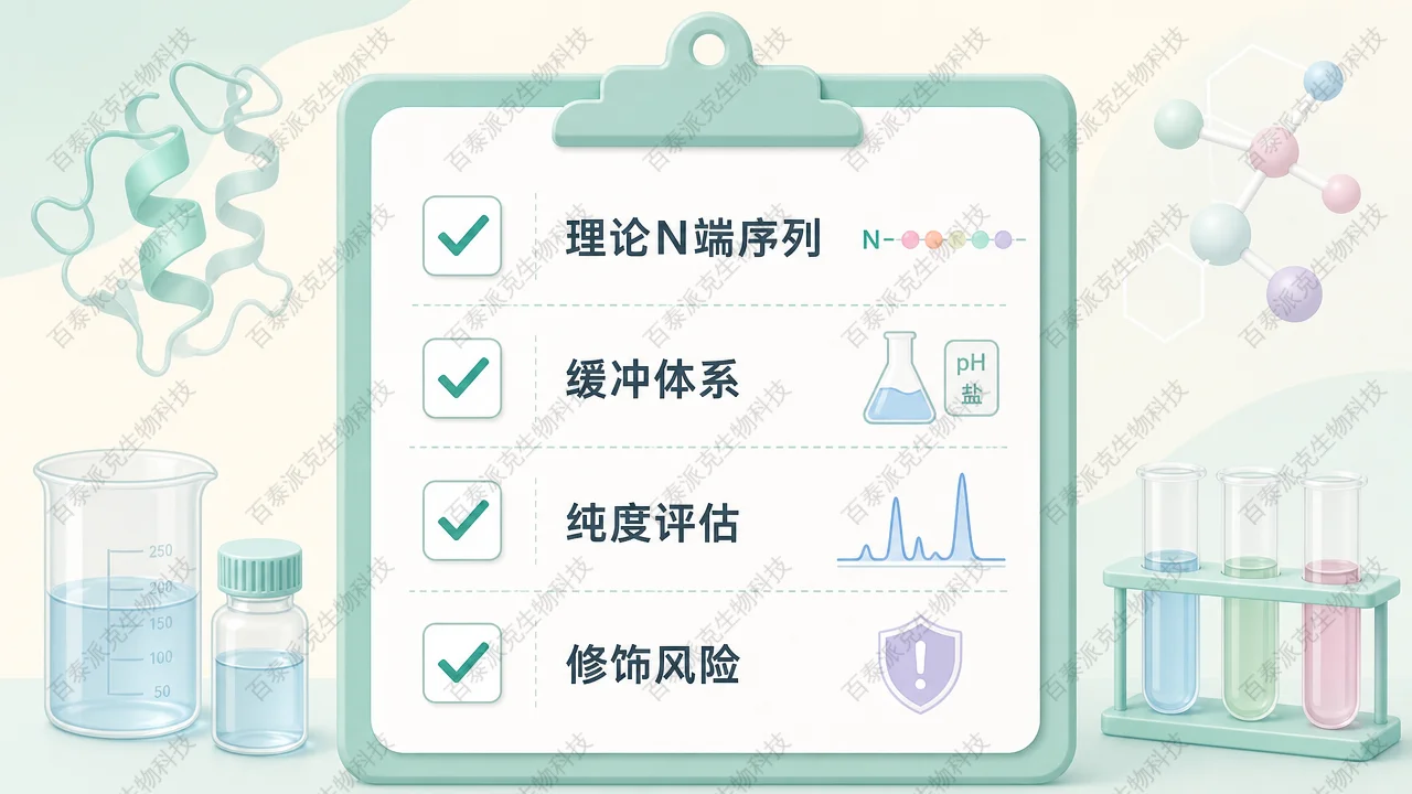 Edman 项目沟通中建议对齐的信息：理论序列、纯度与修饰假设