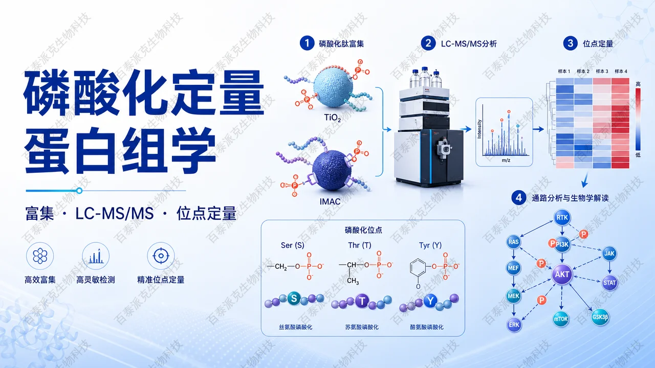 封面：磷酸化定量蛋白组学与质谱分析流程