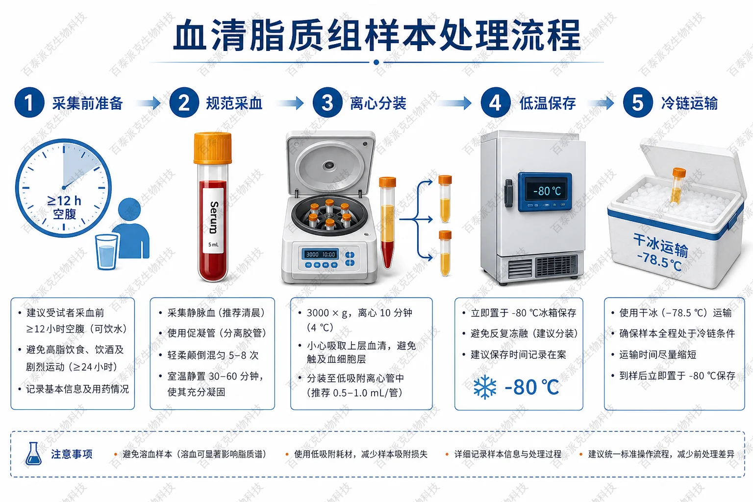 血清脂质组样本处理流程示意图